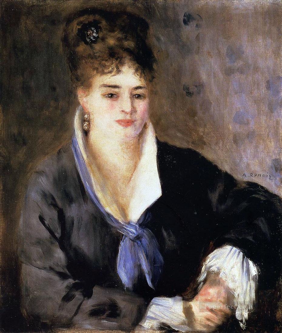 Mujer de negro maestro Pierre Auguste Renoir Pintura al óleo